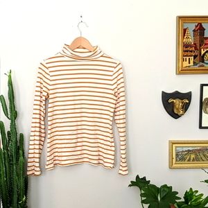 Gold Striped Lightweight Turtleneck